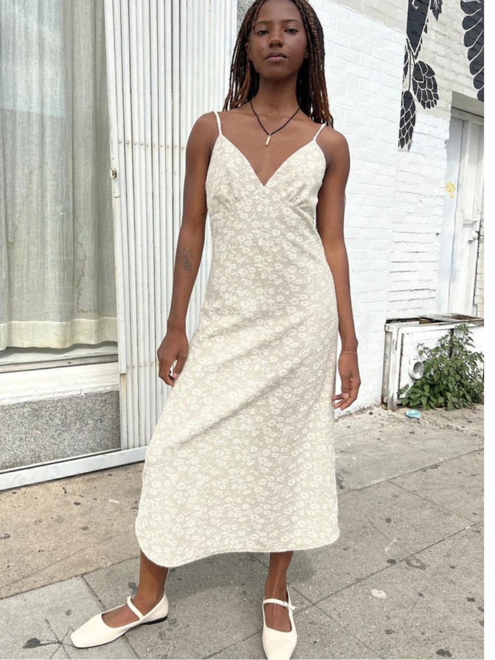 NWT Lisa Says Gah Christy Slip Dress in Daisy Jacquard Mint